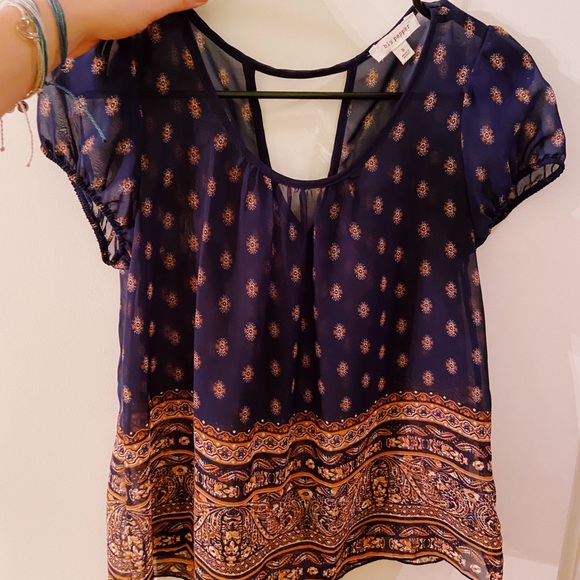 Blu Pepper Tops - Blu Pepper-Mesh Top